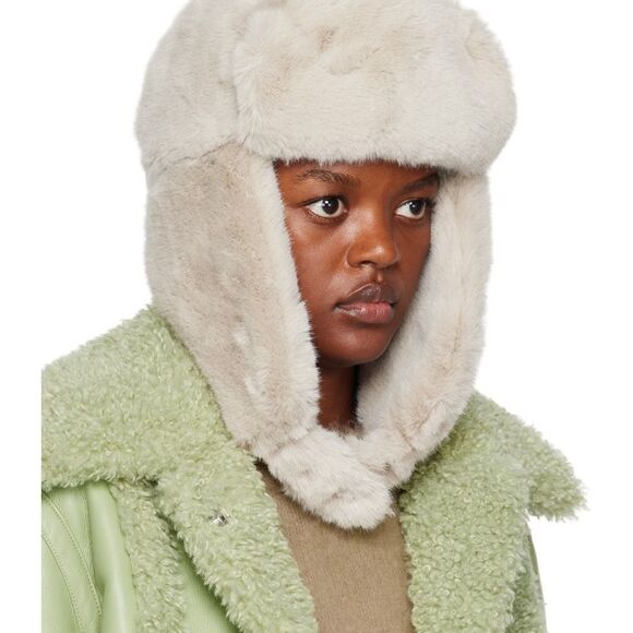 Stand Studio Off-White Faux Fur Coat - Picture 7 of 8